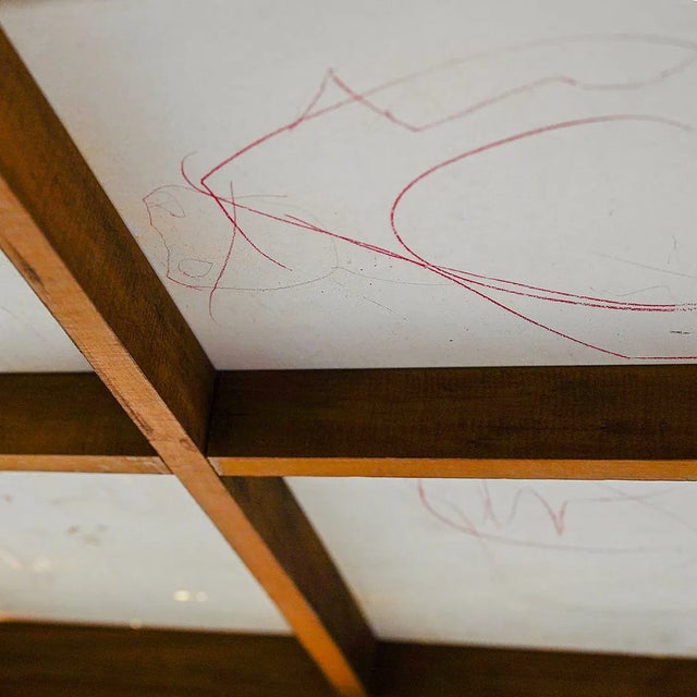 1920s Antique Onyx and Carved Square Wood Coffee Table For Sale - Image 5 of 5