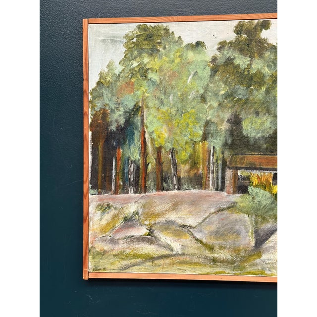 Mid-Century Modern Kit, Stugan I Skogsbrynet, 1950s, Oil Painting on Canvas, Framed For Sale - Image 3 of 18