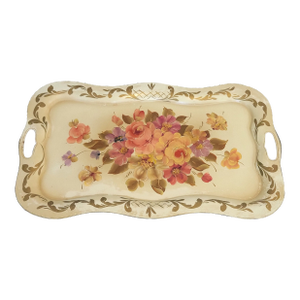 Vintage Hand Painted Metal Tray