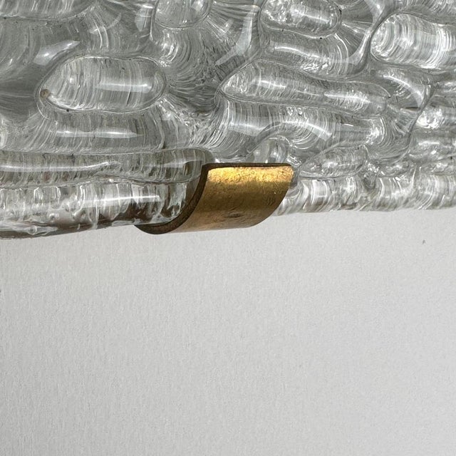 Murano Glass and Brass Sconces attributed to Fontana Arte, 1960, Set of 2 For Sale - Image 4 of 18