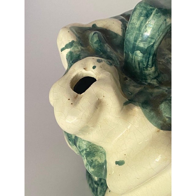 Large Brutalist Majolica Ceramic Free Form Jug, 1960s For Sale - Image 6 of 9
