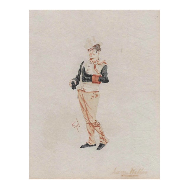 Antique Dickens Pickwick Papers Watercolor by Kyd For Sale