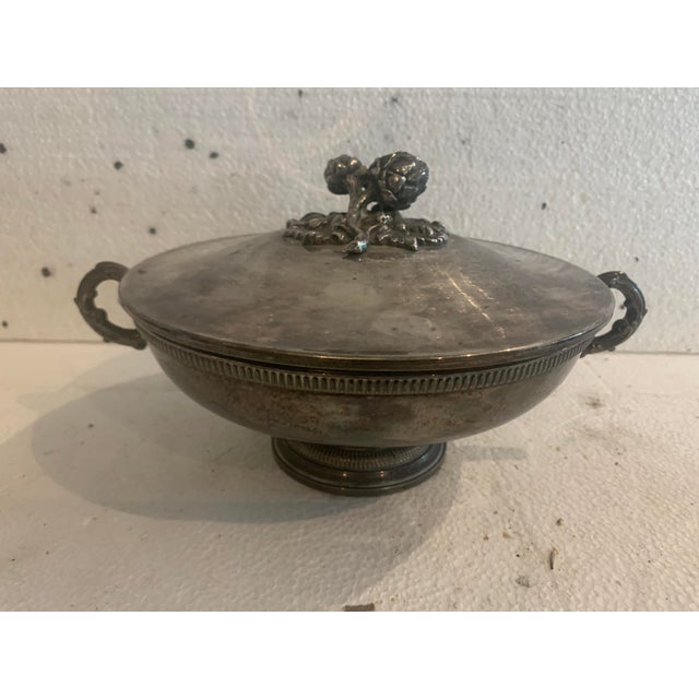 20th Century Empire Silver-Plated Covered Vegetable Dish by Silversmith Plasait For Sale - Image 9 of 9