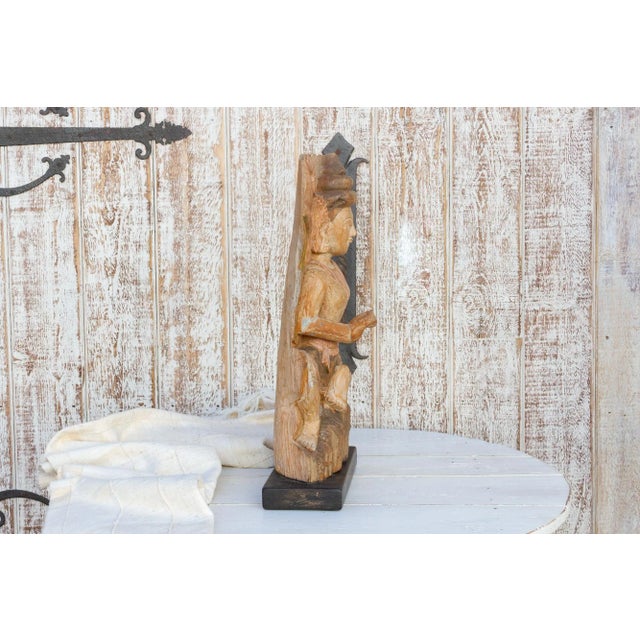 Antique Semi-Oxidized Carved Deity Statue For Sale In Los Angeles - Image 6 of 8