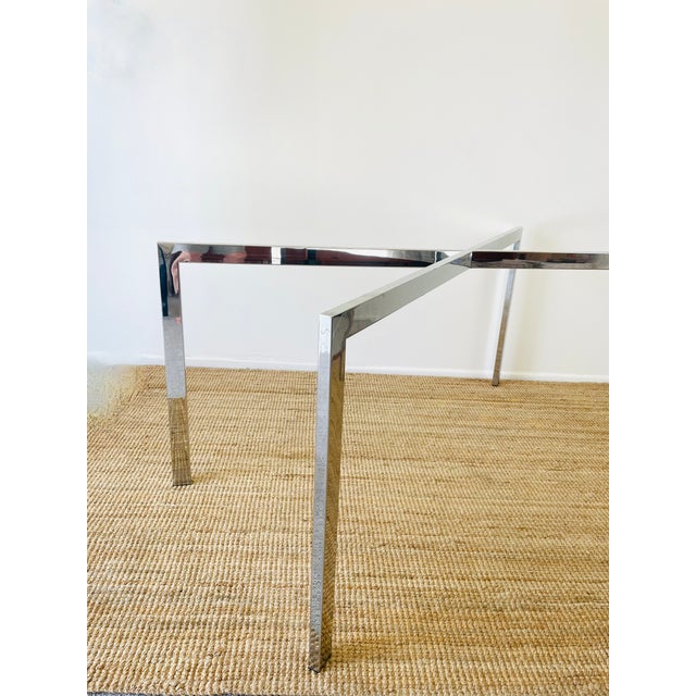 Mid-Century Modern Vintage 1970s Milo Baughman Style Chrome X Base Mid Century Modern Chrome Dining Table Base For Sale - Image 3 of 10