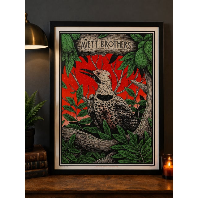 Late 20th Century Framed Limited Edition the Avett Brothers 2022 Tuscaloosa Concert Poster Print For Sale - Image 12 of 12