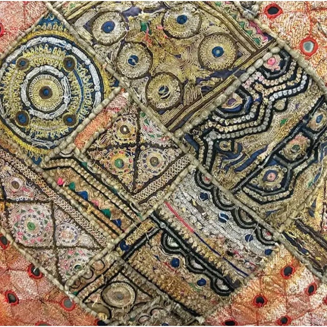 Indian Indian Rajhistani Mirror Embroidered Pillows For Sale - Image 3 of 4