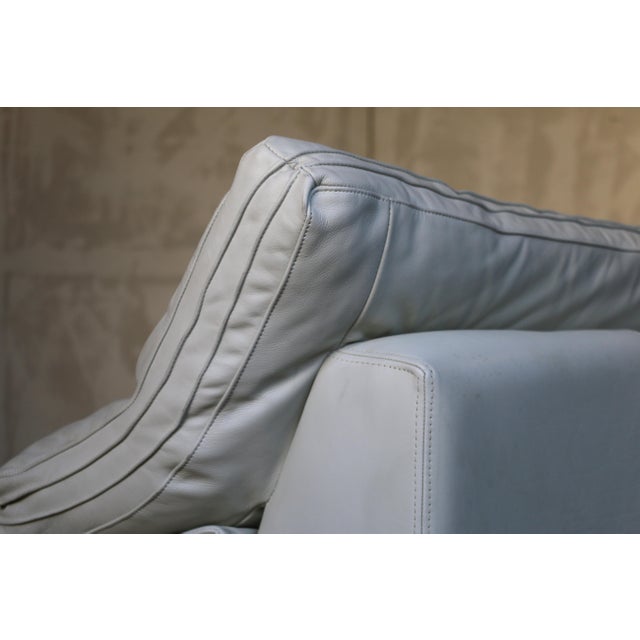 1980s Italian Mid-Century Modern Leather Two-Seat Couch — Circa 1980s For Sale - Image 5 of 18