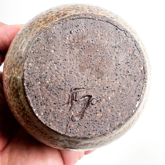1970s Modern Studio Art Speckled Glazed Weed Pot Bud Vase For Sale - Image 9 of 12