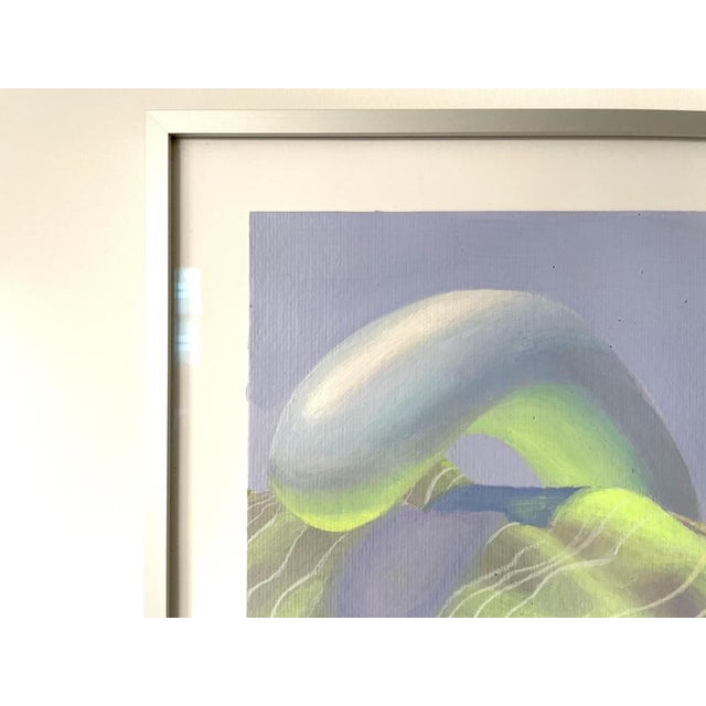 Gold Nico Pearleyes, Surreal Landscape, Acrylic on Fabriano Paper, 2025, Framed For Sale - Image 8 of 12