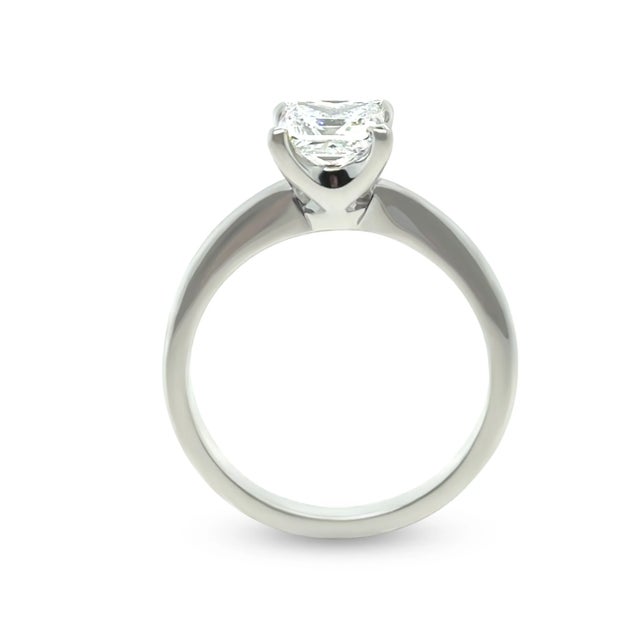 2010s GIA 18ct White Gold Princess-Cut Diamond Engagement Ring 1.20ct For Sale - Image 5 of 8
