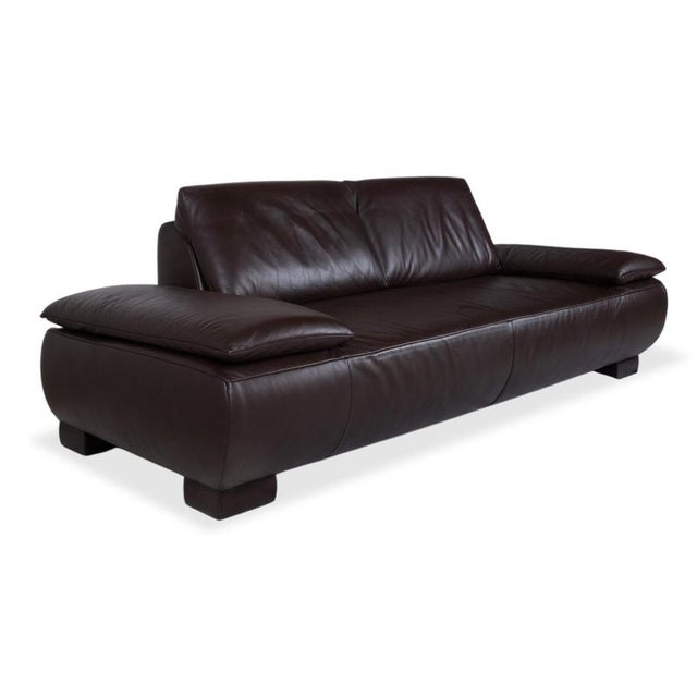 Modern Leather Two-Seater Dark Brown Volare Sofa with Manual Function from Koinor For Sale - Image 3 of 16