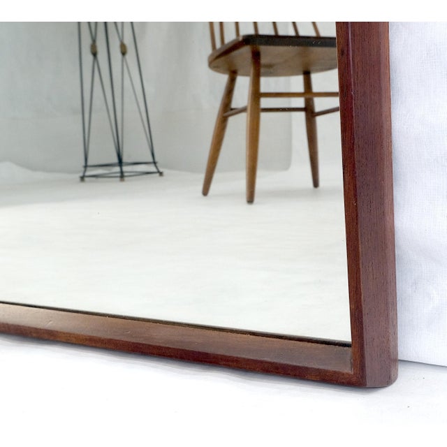 Mid Century Modern 2" Deep Profile Solid Walnut 32x43 Rectangle Wall Mirror MINT For Sale - Image 15 of 15