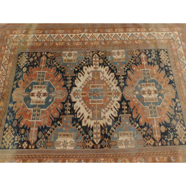 Turkish Vintage Handmade Turkish Rug of Caucasian Design. 5'3"x 6'3" For Sale - Image 3 of 18