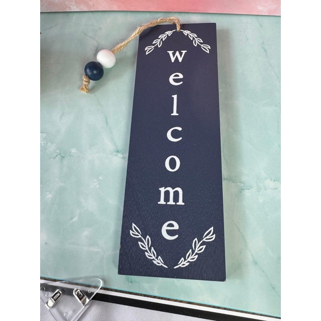 Contemporary Hobby Lobby Welcome Sign With Beads For Sale - Image 3 of 4
