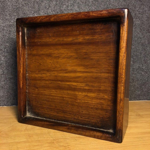 Vintage Rosewood Desk Organizer Box With Dual Drawers and Tray Top For Sale In Los Angeles - Image 6 of 9