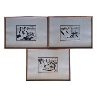 Salvador Dali, Rosso Antico Compositions, 1970s, Silk-Screens, Set of 3 For Sale