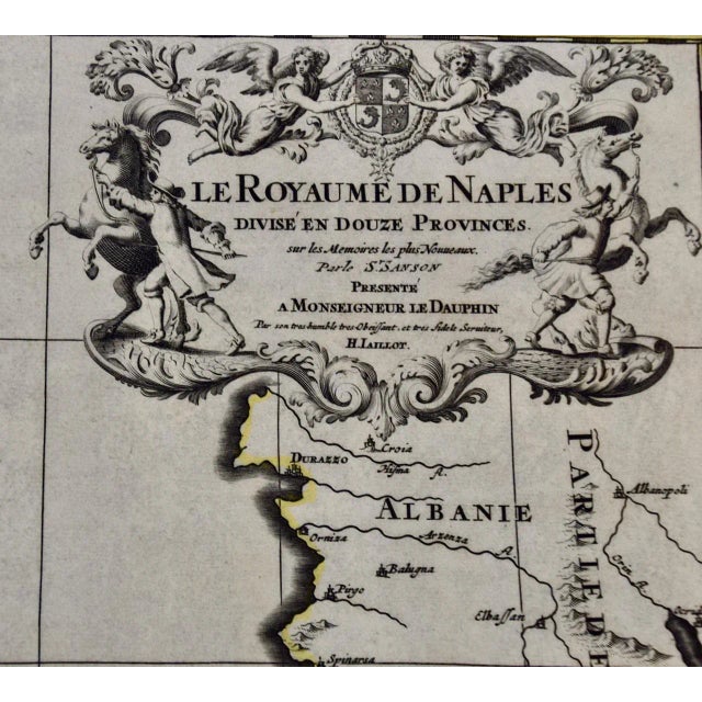 This large hand-colored map entitled "Le Royaume de Naples Divisé en Douze Provinces. sur les Memoires les plus Nouveaux....