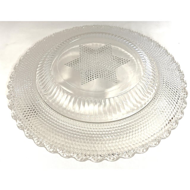 C1877 Campbell & Jones Victorian Beaded Pattern Glass Dome Cheese Server For Sale - Image 11 of 14