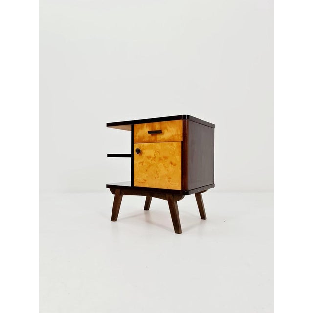 Mid-Century German Beech and Walnut Nightstand from WK Möbel, 1960s For Sale - Image 3 of 10