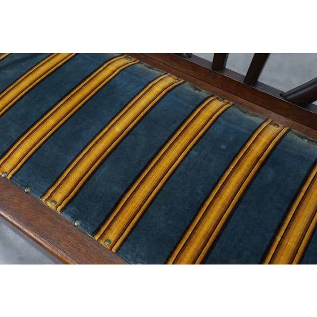 Vintage Art Deco Belgian Bench in Oak, 1920s For Sale - Image 13 of 14