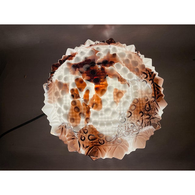 Burgundy Murano Glass Flush Mount Lamp, 1960s For Sale - Image 6 of 10