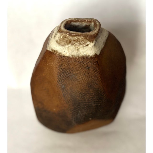 Brutalist Vintage Ruth Batkin Signed Brutalist Studio Pottery Vase, 8” For Sale - Image 3 of 5