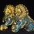Late 20th Century Pair of Vintage Cloisonné Gilt Bronze Guardian Lion Statues With Turquoise Enamel For Sale - Image 5 of 11