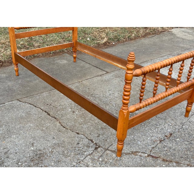 Wood Vintage Twin Size Jenny Lind Spindle or Spool Bed For Sale - Image 7 of 16