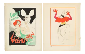 1922 Original German Art Deco Poster, Laederlappen Stockholm; Figurine, Pathé Groteske (Recto/Verso)