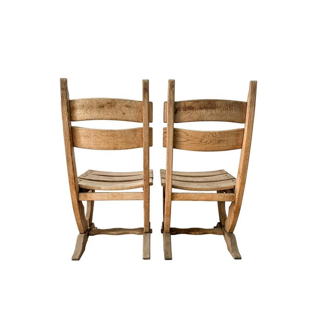 Vintage Brutalist Oak Chairs from Dittmann & Co, 1970s, Set of 2 For Sale - Image 4 of 11