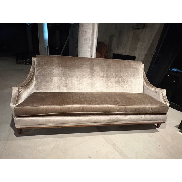 Textile Champagne-Colored Custom Century Sofa For Sale - Image 7 of 16