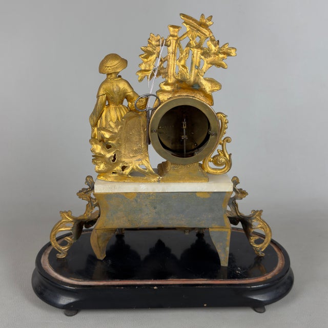 Antique 19th Century Parisian Fireplace Clock For Sale - Image 3 of 12