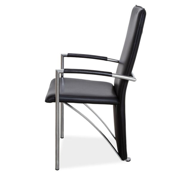 RST Chair Dining Chairs in Black Leather from Ronald Schmitt, Set of 6 For Sale - Image 10 of 12