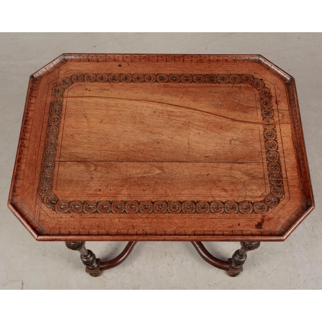 Wood French Louis XVIII Style Walnut Side Table For Sale - Image 7 of 10