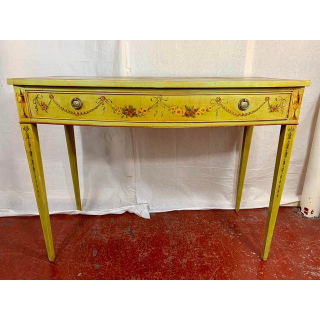 Pretty as a picture, these beautifully painted Edwardian consoles in the Adams style are just the perfect touch of whimsy...