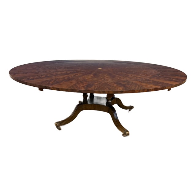 Large 88” Diameter Mahogany Dining Table by Maitland-Smith For Sale