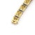 This is a stunning engraved link bracelet, it is crafted from 14k yellow and white gold featurin yellow gold square links...