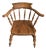 Antique Victorian Smokers Bow Armchair in Beech & Elm, 1880s For Sale
