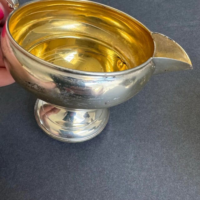 Vintage Sterling Silver Cream & Sugar Bowl Holiday Serving Pieces TWR For Sale - Image 9 of 10