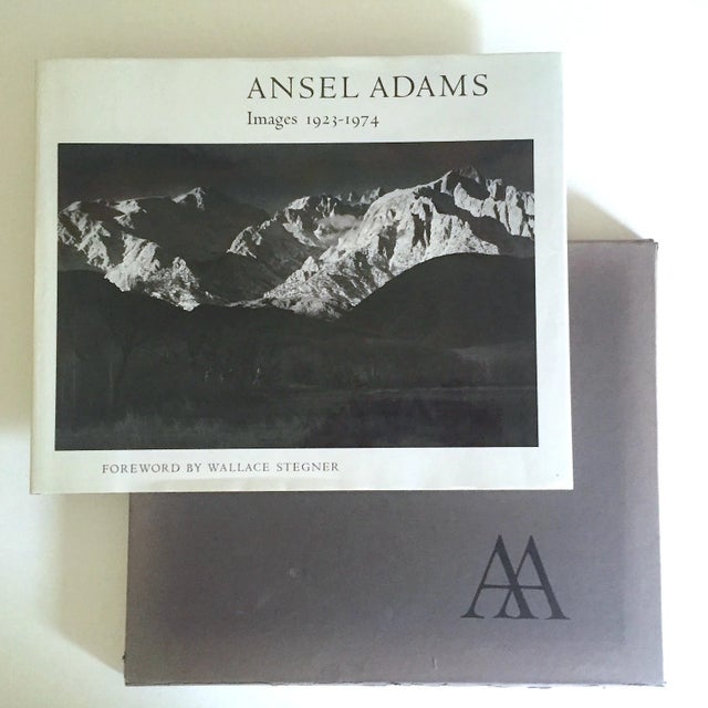 This " Ansel Adams Images 1923 - 1974 " rare first edition vintage 1974 monumental oversized slipcase hardcover...