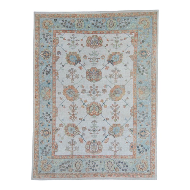 Turkish Oushak Rug 9'3" x 12'4" #20432 For Sale