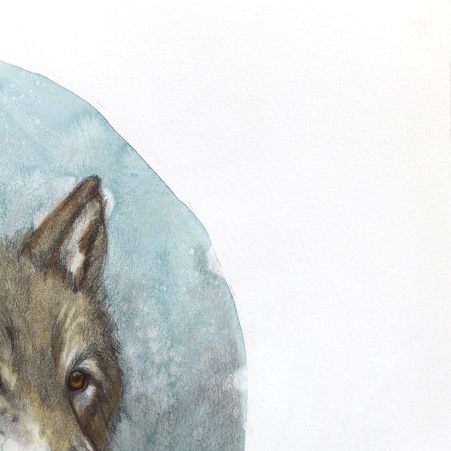 Contemporary I Stand Tall and Growl - Original Contemporary Figurative Watercolor Painting on Paper by Amanda Immurs For Sale - Image 3 of 6
