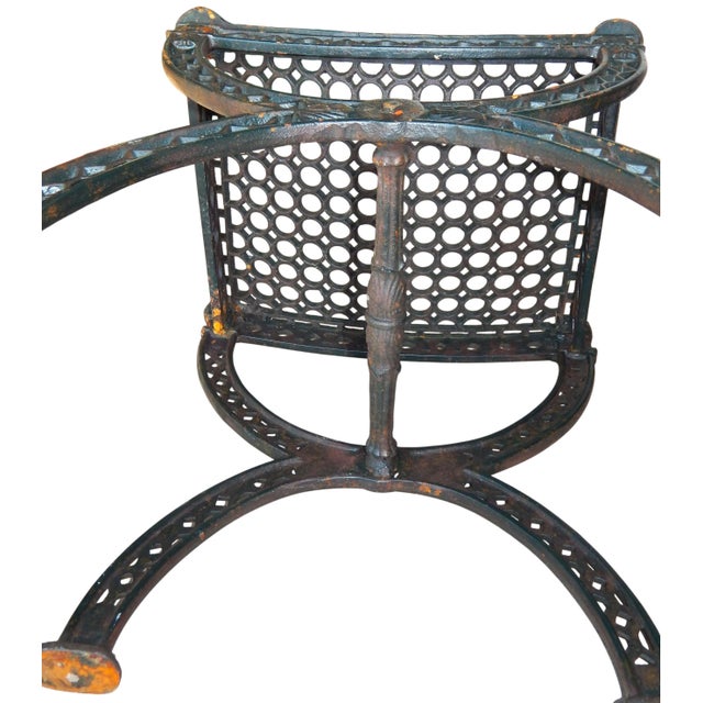 Pair 19th Century Antique European Cast Iron Garden / Patio Stools / Seats For Sale - Image 12 of 13
