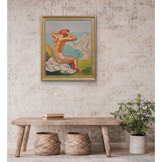 Raymond Moritz, A Liberated Lady on the Cliffs, 1942, Oil on Canvas, Framed For Sale - Image 14 of 18