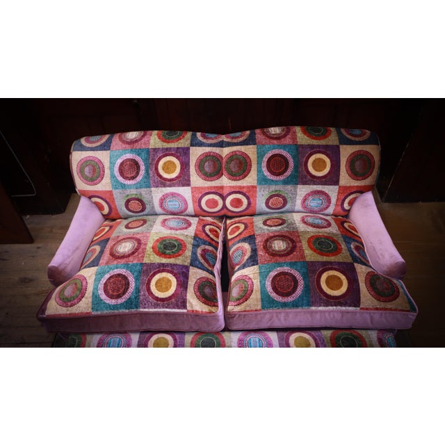 Set of 2-Seater Sofa and Ottoman in Mulberry Mohair Upholstery from George Smith, 2010s For Sale - Image 12 of 17