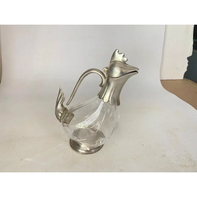 20th Century Silver Color Liquor Bottle in Glass and Metal, France For Sale - Image 4 of 13