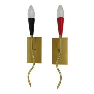 Italian Wall Lamps from LUX S.R.L., 1950s, Set of 2 For Sale