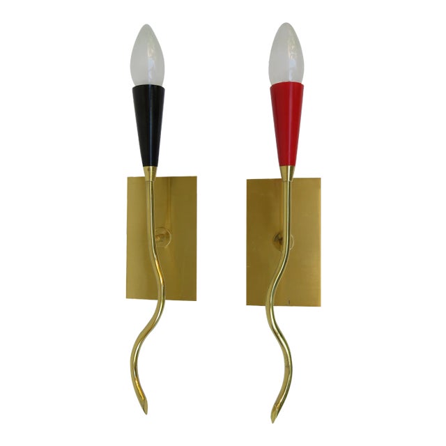 Italian Wall Lamps from LUX S.R.L., 1950s, Set of 2 For Sale