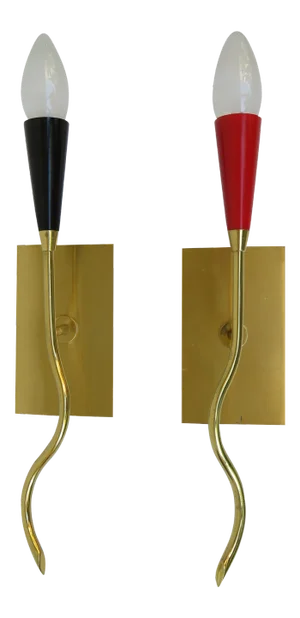 Italian Wall Lamps from LUX S.R.L., 1950s, Set of 2